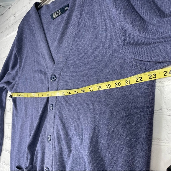 Boca Classics Blue V-Neck Cardigan Sweater Size Large - Picture 4 of 7